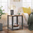 Antique Side Table - Metal Frame - Rustic Brown