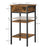 End Table - Wood - Rustic Brown and Black