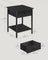 Bedside Table - Steel Frame - Ebony Black - Drawer and Shelf Equipped
