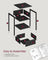 Bedside Table - Steel Frame - Ebony Black - Drawer and Shelf Equipped
