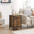Bedside Table - Particle Board - Rustic Brown and Black - 3 Drawers