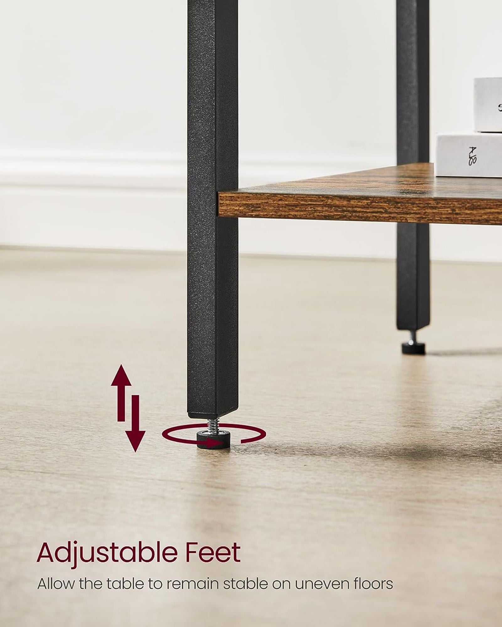 Nightstand - Metal - Rustic Brown