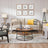 Round End Table - Metal - Rustic Brown - 2 Shelves