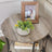 Round End Table - Metal - Rustic Brown - 2 Shelves
