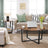 Round Sofa Table - Iron - Rustic Brown