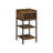 Side Table - Engineered Wood - Rustic Brown and Black - Space-Saving with Open Compartment and 2 Shelves