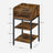 Side Table - Engineered Wood - Rustic Brown and Black - Space-Saving with Open Compartment and 2 Shelves