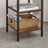 Side Table - Engineered Wood - Rustic Brown and Black - Space-Saving with Open Compartment and 2 Shelves