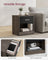 Bedside Table - Particle Board - Brown and Black - Drawer and Open Compartment