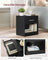 Side Table - Wood - Natural Finish - Drawer and Open Compartment