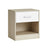 Bedside Table - Wood - Natural Finish - Drawer and Open Compartment