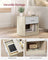 Bedside Table - Wood - Natural Finish - Drawer and Open Compartment