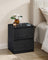 Nightstand - Wood - Ebony Black - With Charging Station and Drawers