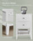 Bamboo Bedside Table - Bamboo - Cloud White - 2 Drawers and Open Shelf