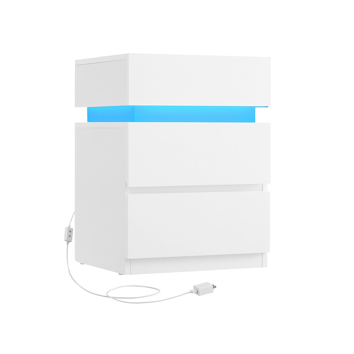 Bedside Table - Wood - Cloud White