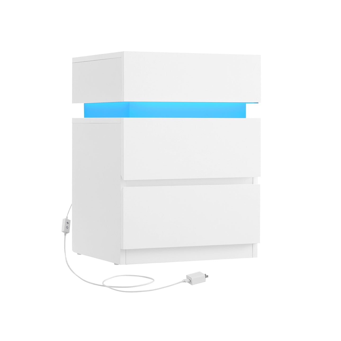 Bedside Table - Wood - Cloud White