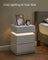 Bedside Table - Wood - Cloud White
