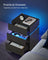 Bedside Table - Wood - Ebony Black - LED Lights with Adjustable Colors and 3 Drawers