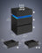 Bedside Table - Wood - Ebony Black - LED Lights with Adjustable Colors and 3 Drawers