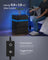 Bedside Table - Wood - Ebony Black - LED Lights with Adjustable Colors and 3 Drawers