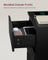 Bedside Table - Engineered Wood - Ebony Black - 3 Drawers with Charging Station