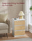 Bedside Table - Engineered Wood - Cloud White - Integrated Charging Station
