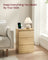 Bedside Table - Wood - Straw Yellow - With Charging Station and Drawers