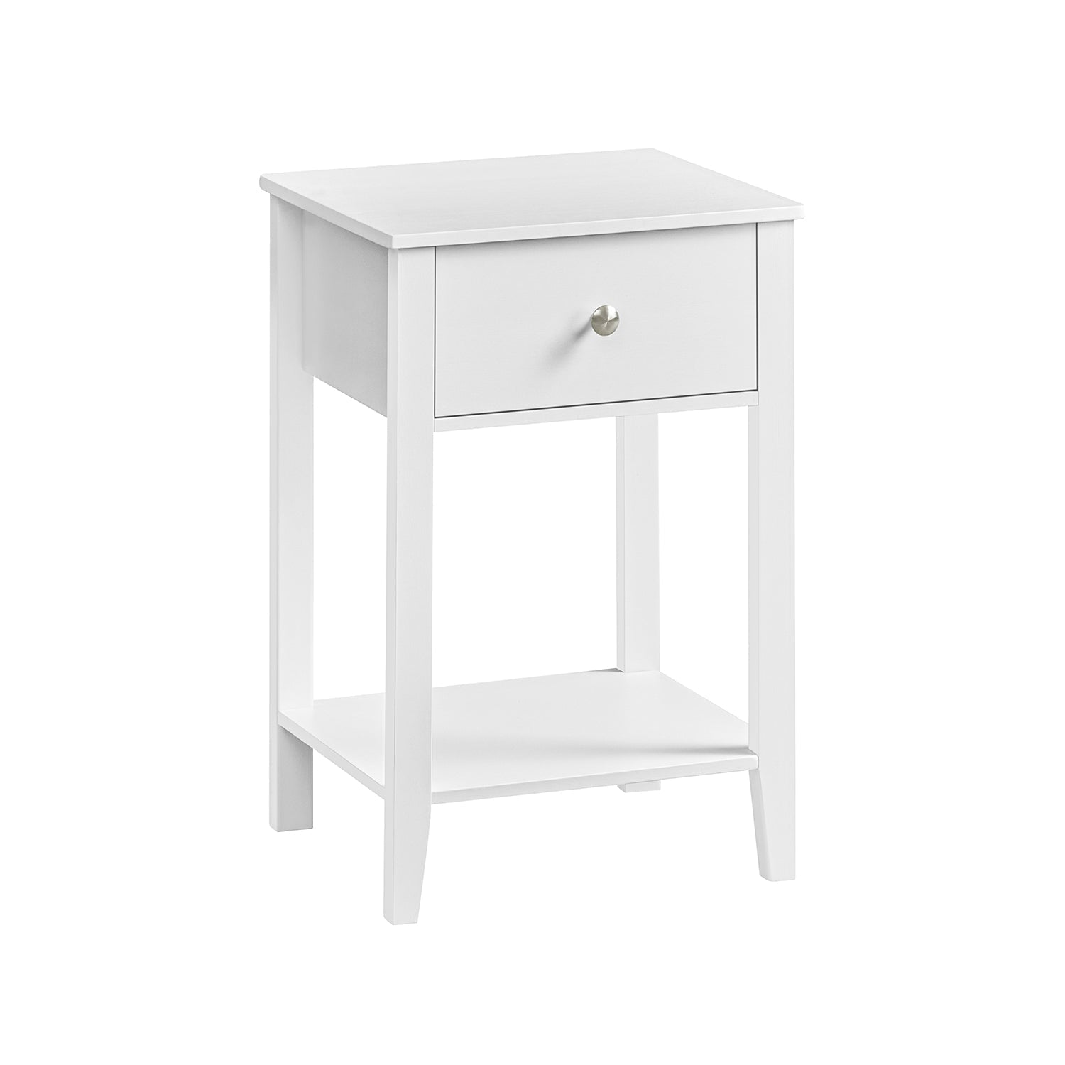 Bamboo Bedside Table - Cloud White