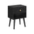 Bedside Table - Solid Wood - Ebony Black - Storage Drawer and Open Shelf