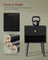 Bedside Table - Solid Wood - Ebony Black - Storage Drawer and Open Shelf