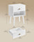 Bedside Table - Solid Wood - Cloud White - Storage Drawer and Open Shelf