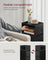 Adjustable Slim Bedside Table - Wood - Ebony Black - 2 Drawers & Open Compartment