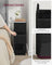 Adjustable Slim Bedside Table - Wood - Ebony Black - 2 Drawers & Open Compartment