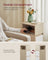 Adjustable Slim Bedside Table - Wood - Ebony Black - 2 Drawers & Open Compartment