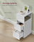 Slim Bedside Table - Engineered Wood - Cloud White - 2 Drawers and Open Compartment