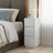 Narrow Side Table - Wood - White - 2 Drawers and Open Compartment