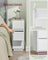 Slim Bedside Table - Engineered Wood - Cloud White - 2 Drawers and Open Compartment