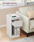 Record Player Stand - Wood - Cloud White - Vinyl Storage with Charging Station and LED Light