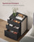 Nightstand - Wood - Ink Black - Toolless Assembly with 3 Storage Drawers