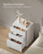 Bedside Table - MDF - Matte White - Toolless Assembly with 3 Storage Drawers