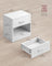 Side Table - Wood - Natural Beige - With Drawer and Open Compartment