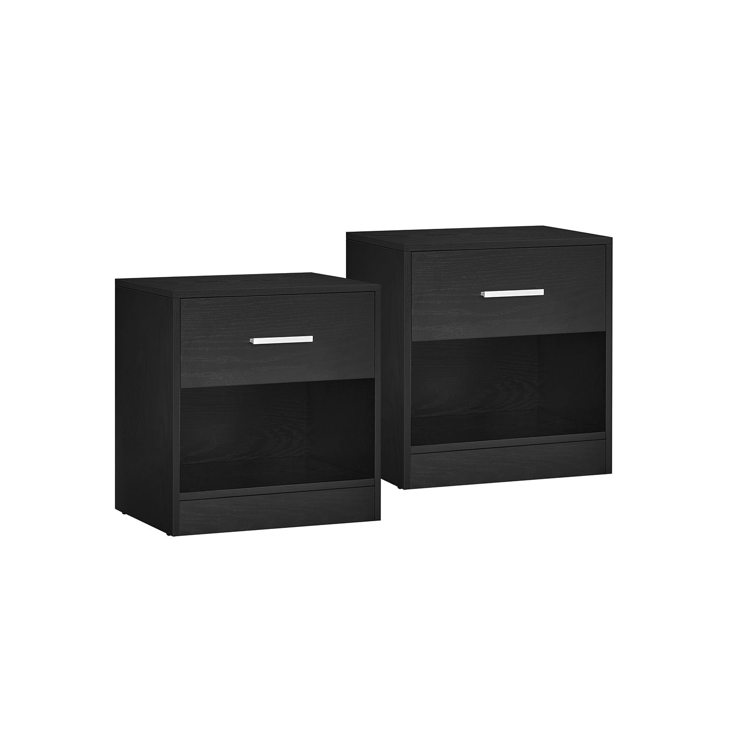 Side Table - Wood - Natural Finish - Drawer and Open Compartment