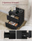 Nightstands - Wood - Ebony Black - Set of 2 with Charging Station and Drawers