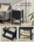 Set of 2 Bedside Tables - Bamboo - Ink Black - Minimalist Style with 2 Storage Drawers and Open Shelf