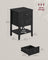 Set of 2 Bedside Tables - Bamboo - Ink Black - Minimalist Style with 2 Storage Drawers and Open Shelf