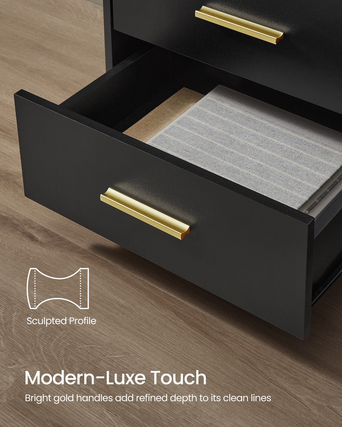 Bedside Tables - 30L - Solid Wood Legs - Charging Station