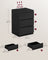 Set of 2 Bedside Tables - Wood - Ebony Black - with Charging Stations and Drawers