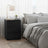Set of 2 Modern Side Tables - Wood - Black - Features 3 Drawers and Built-in Charging Station