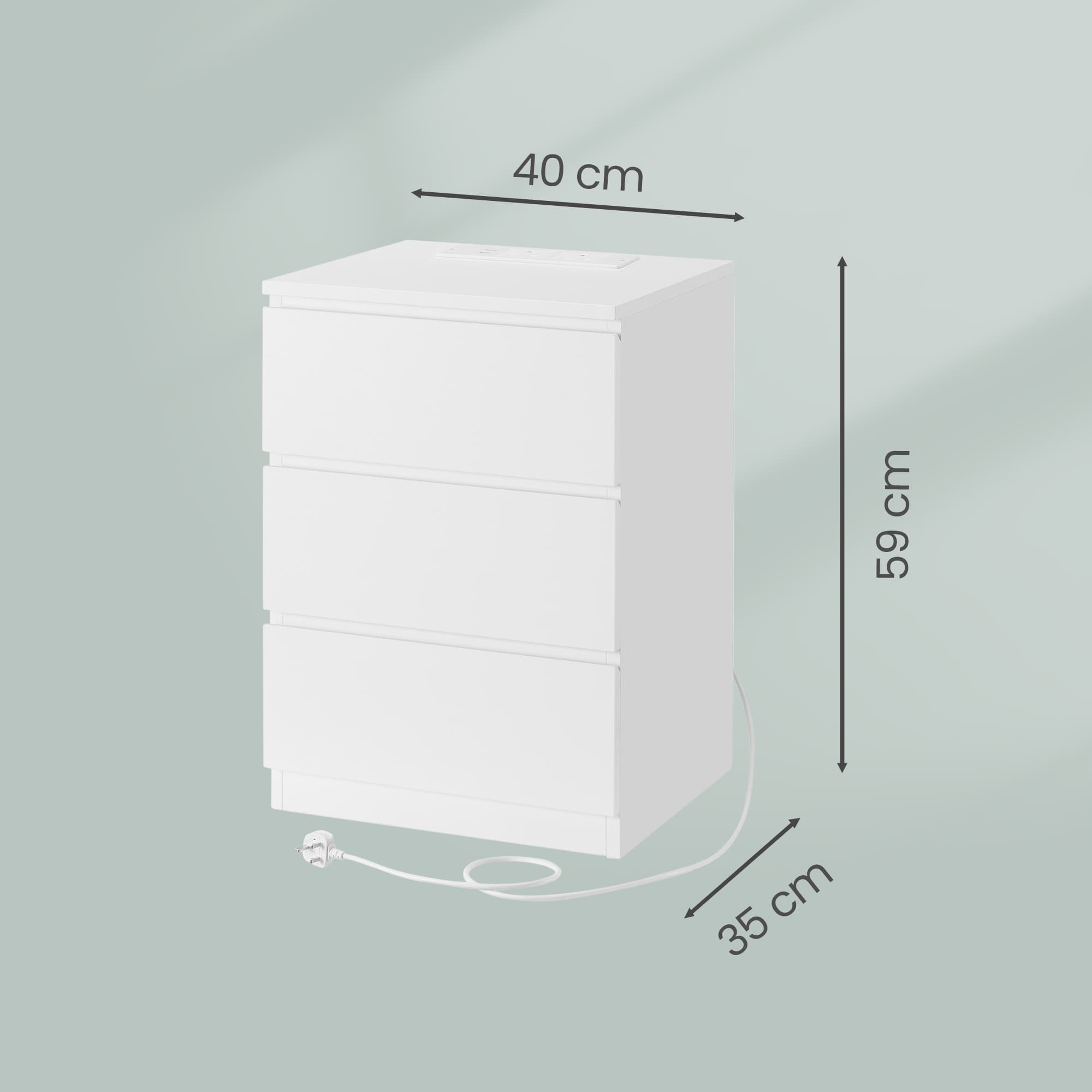 Set of 2 Side End Tables - Wood - White