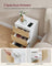 Set of 2 Bedside Tables - Wood - Cloud White - With Charging Station